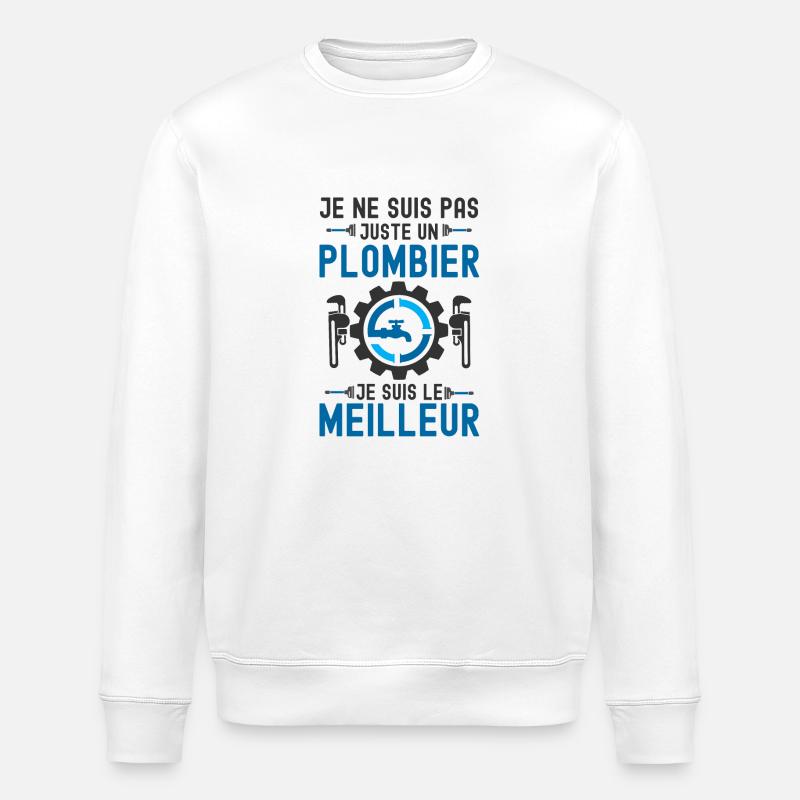 Meilleur plombier 2 - Sweat bio ROLLER Stanley/Stella Unisexe - blanc