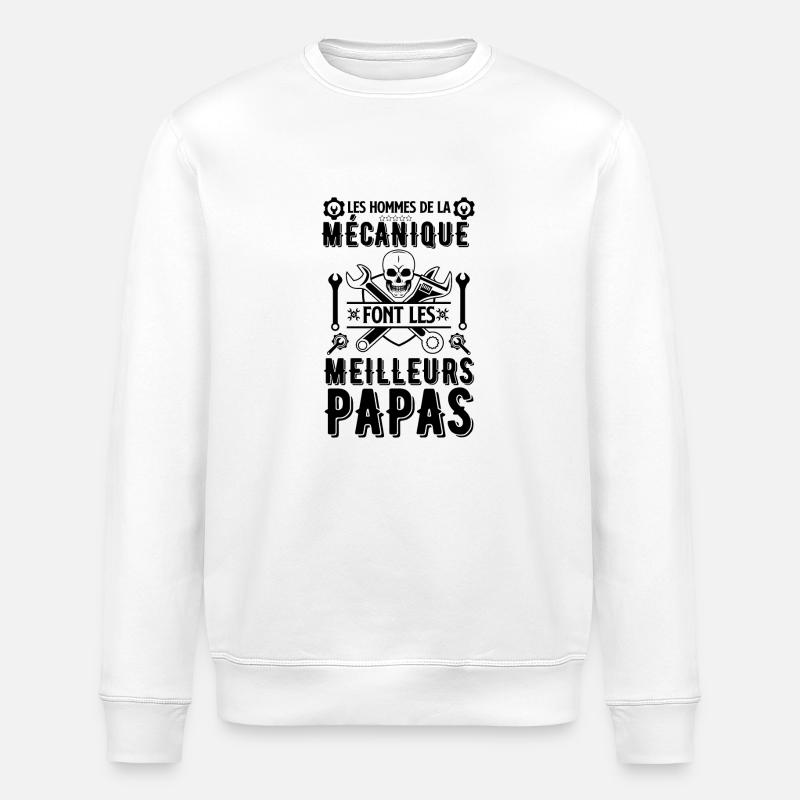 Papa mécanicien 1 - Sweat bio ROLLER Stanley/Stella Unisexe - blanc