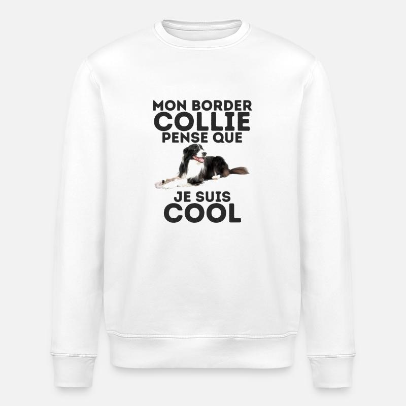 border collie 6 - Sweat bio ROLLER Stanley/Stella Unisexe - blanc