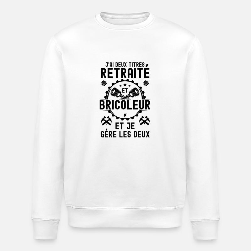 Bricoleur et retraité - Sweat bio ROLLER Stanley/Stella Unisexe - blanc