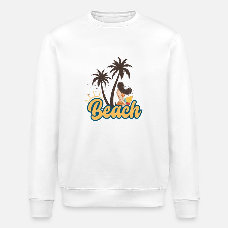 Plage beach été - Sweat bio ROLLER Stanley/Stella Unisexe - blanc