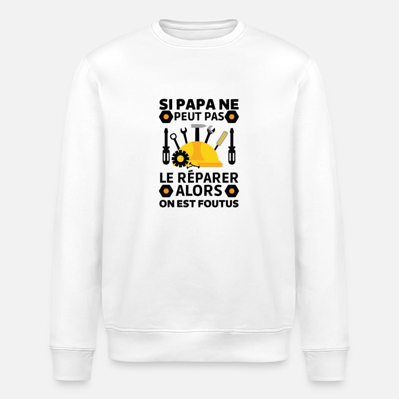 Meilleur Papa Bricoleur - Sweat bio ROLLER Stanley/Stella Unisexe - blanc