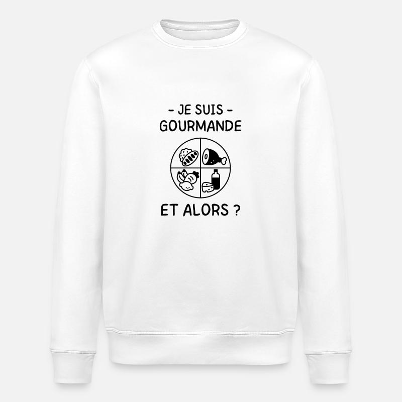 Je suis gourmande - Sweat bio ROLLER Stanley/Stella Unisexe - blanc