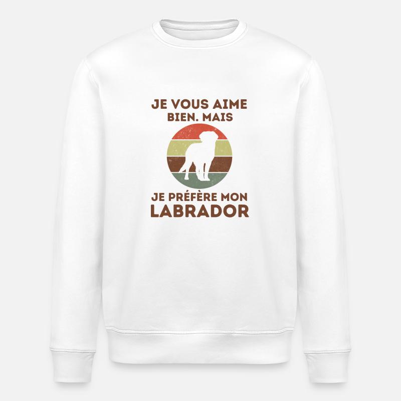 Labrador retro - Sweat bio ROLLER Stanley/Stella Unisexe - blanc