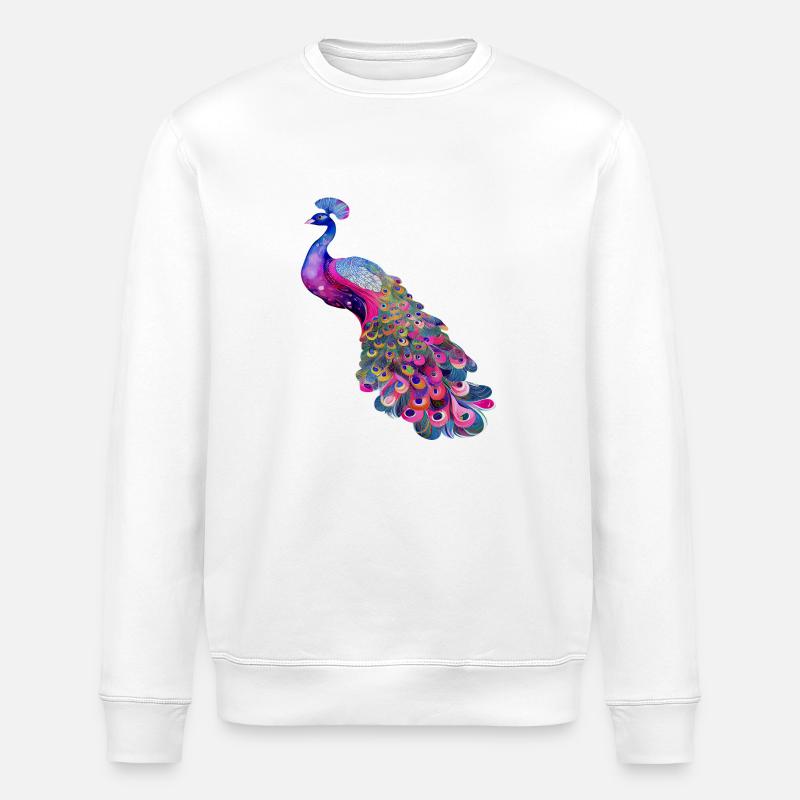 pfauenvogel bunt schöne fantasie bunt - Stanley/Stella Unisex Bio-Sweatshirt ROLLER - Weiß