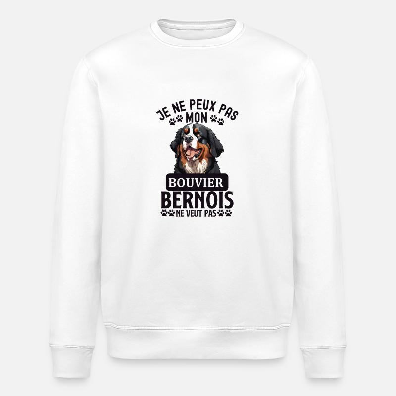 Chien de race bouvier bernois - Sweat bio ROLLER Stanley/Stella Unisexe - blanc