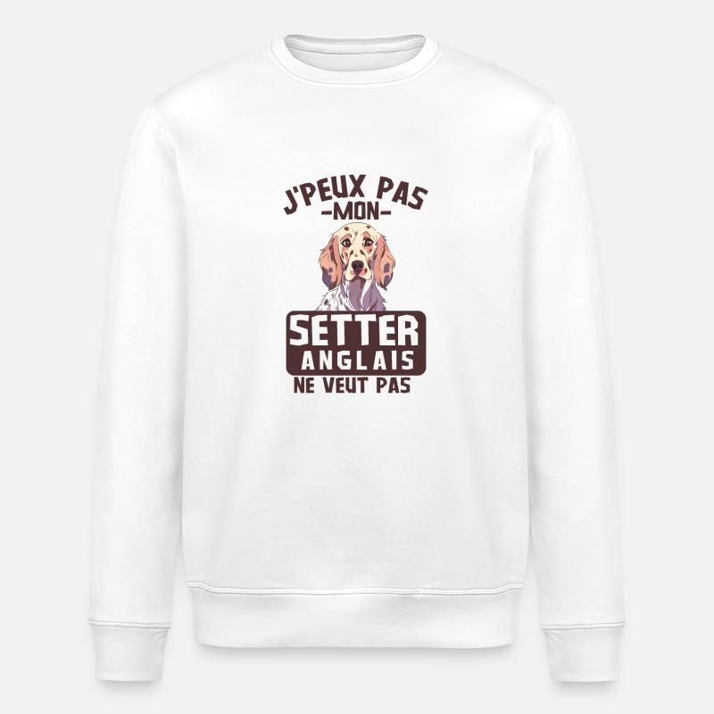 Setter anglais chien mignon - Sweat bio ROLLER Stanley/Stella Unisexe - blanc