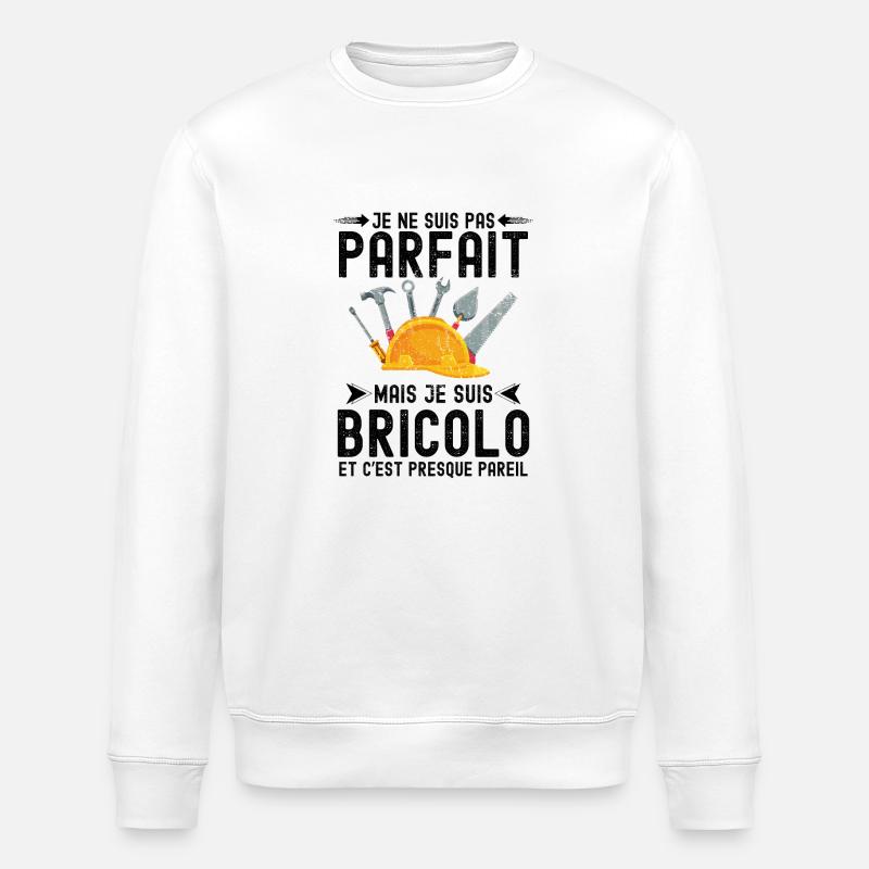 bricolo bricoleur parfait - Sweat bio ROLLER Stanley/Stella Unisexe - blanc