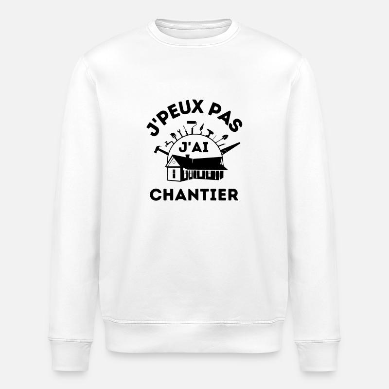 Chantier bâtiment construction - Sweat bio ROLLER Stanley/Stella Unisexe - blanc