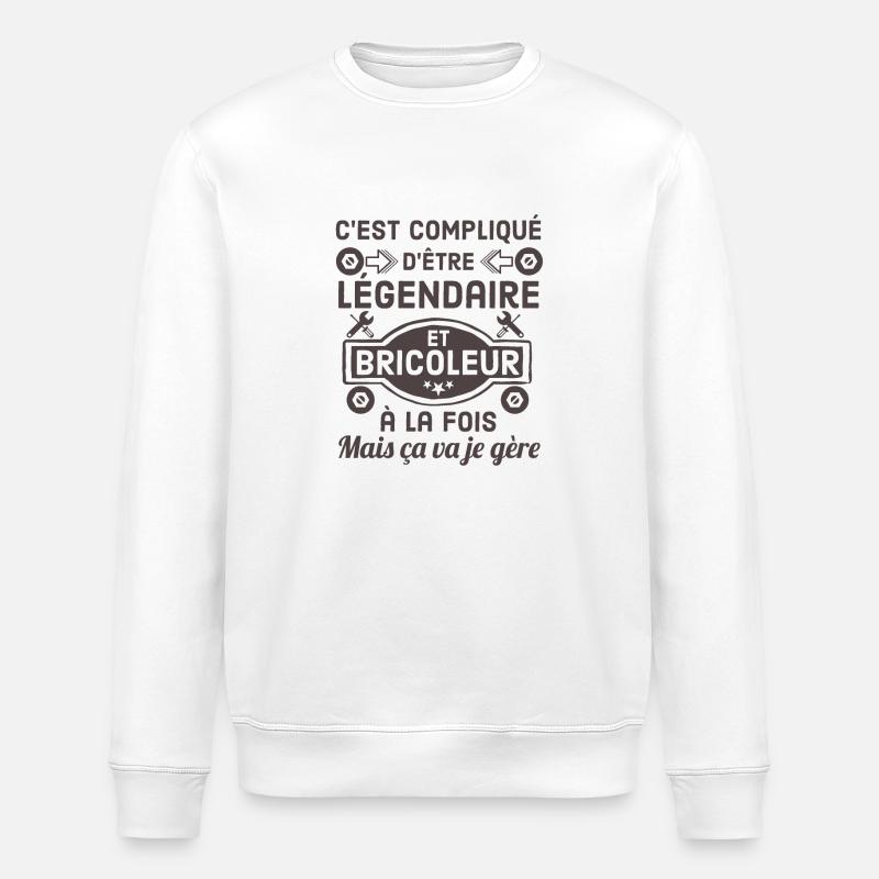 Bricoleur légendaire 1 - Sweat bio ROLLER Stanley/Stella Unisexe - blanc
