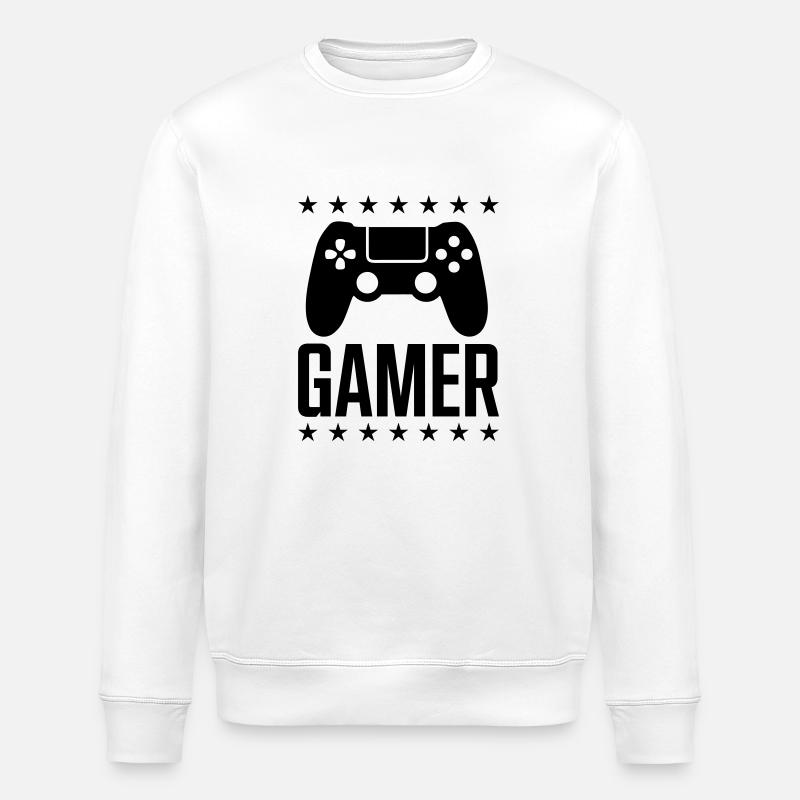 Gamer Game Controller - Stanley/Stella ROLLER Unisex Organic Sweatshirt - white