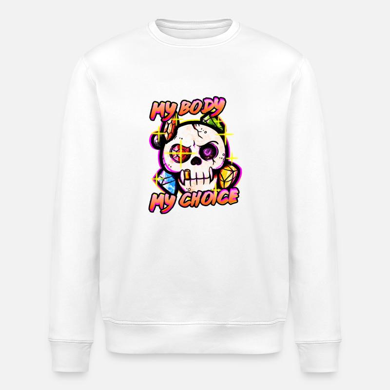 MyBodyMyChoice - Stanley/Stella Unisex Bio-Sweatshirt ROLLER - Weiß