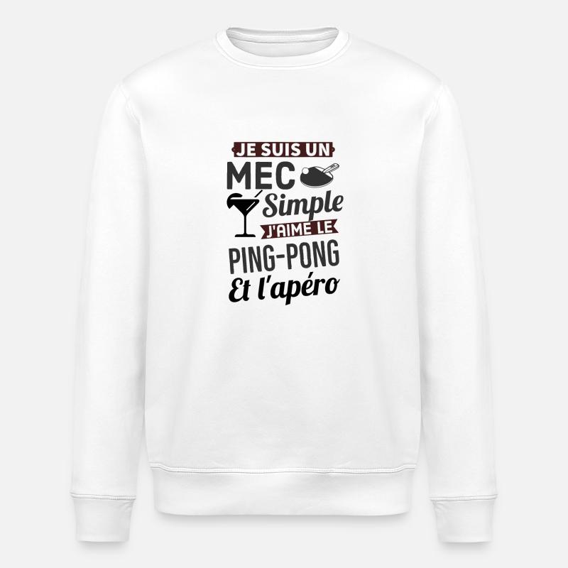 Ping Pong apéro - Sweat bio ROLLER Stanley/Stella Unisexe - blanc
