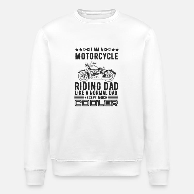 Motorcycle riding dad - Stanley/Stella ROLLER Unisex Organic Sweatshirt - white