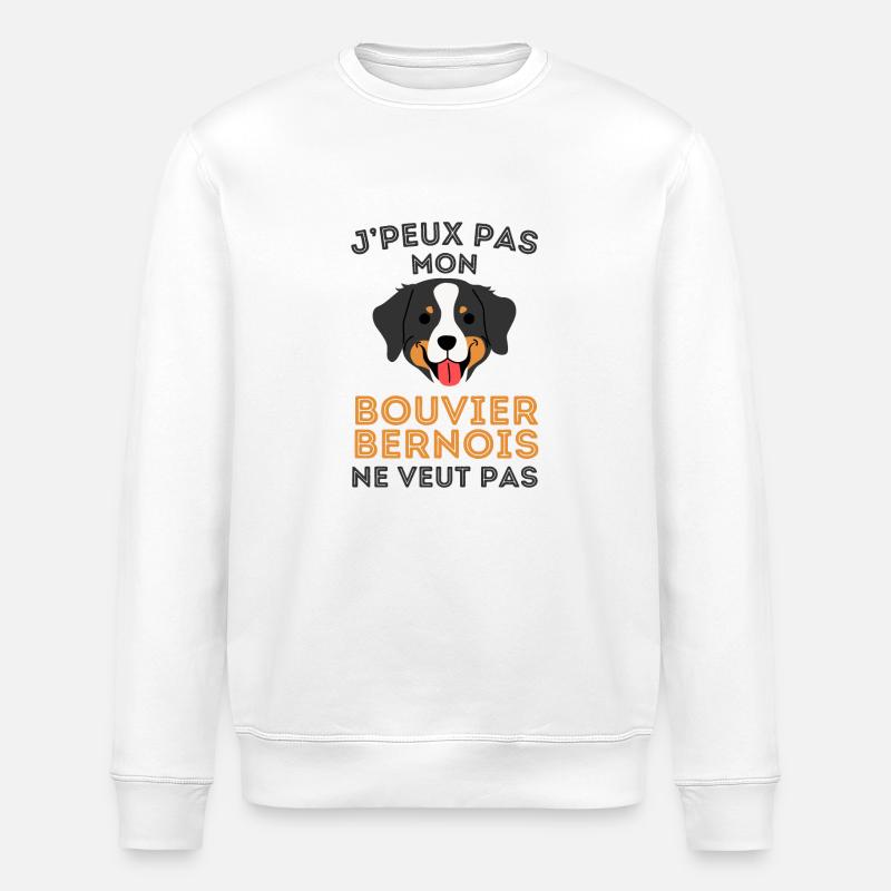 Chien de race bouvier bernois - Sweat bio ROLLER Stanley/Stella Unisexe - blanc