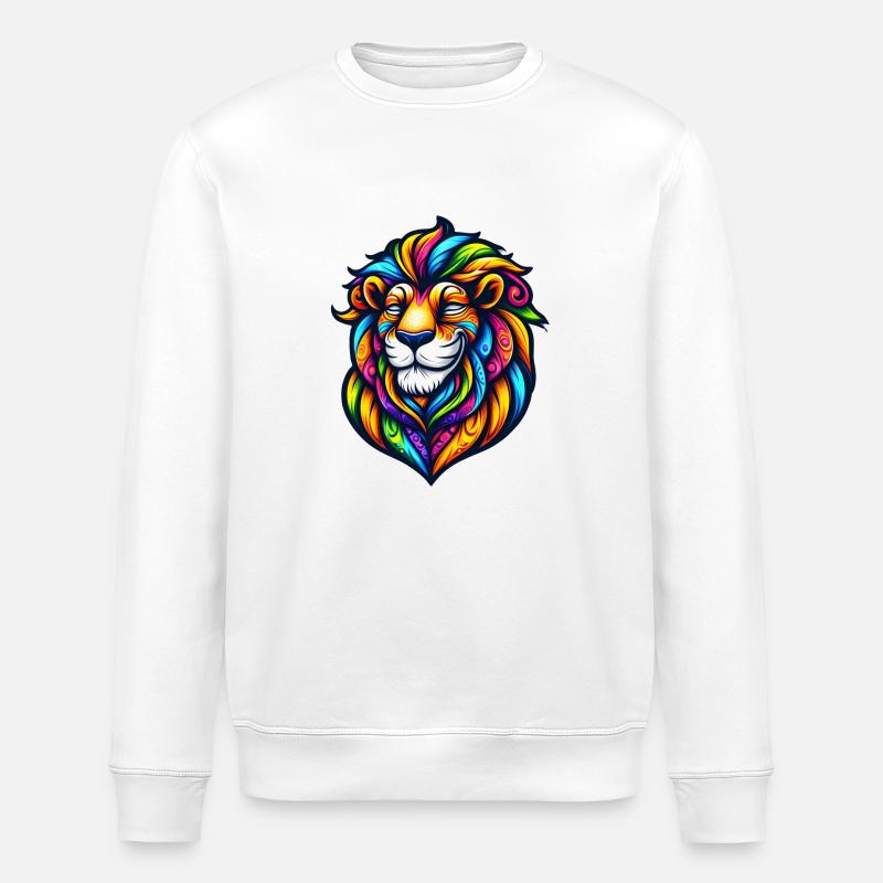 lion psychédélique - Sweat bio ROLLER Stanley/Stella Unisexe - blanc