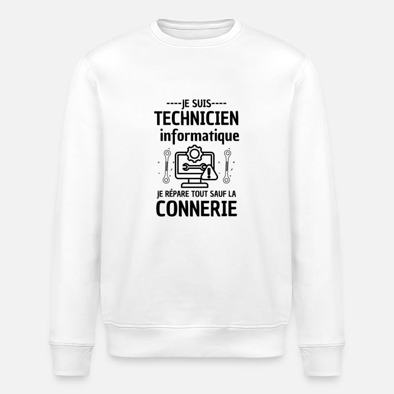 Technicien informatique - Sweat bio ROLLER Stanley/Stella Unisexe - blanc