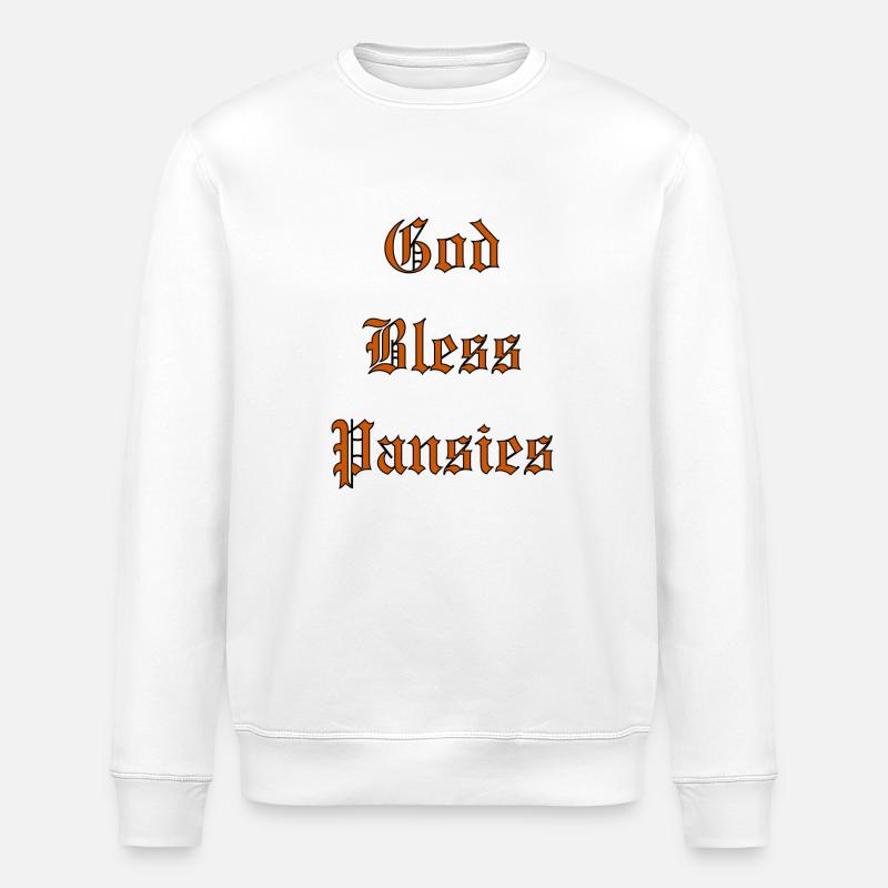 GodBlessPansies - Stanley/Stella Unisex Bio-Sweatshirt ROLLER - Weiß