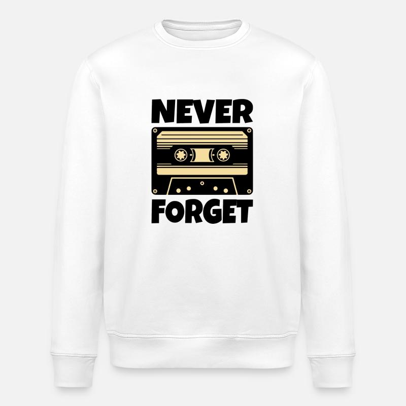 Kassette Retro Never Forget - Stanley/Stella Unisex Bio-Sweatshirt ROLLER - Weiß