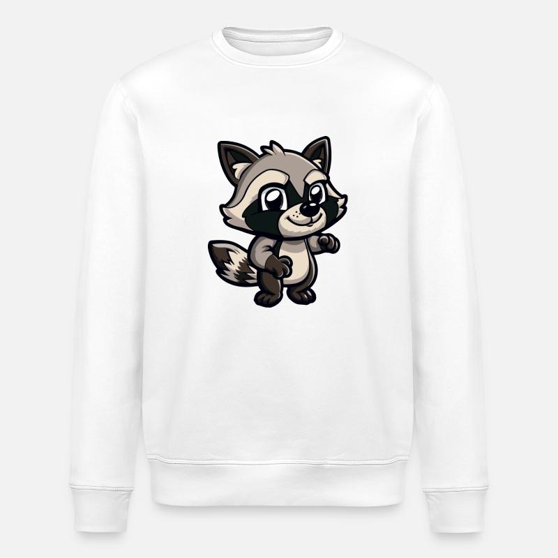 waschbär - Stanley/Stella Unisex Bio-Sweatshirt ROLLER - Weiß
