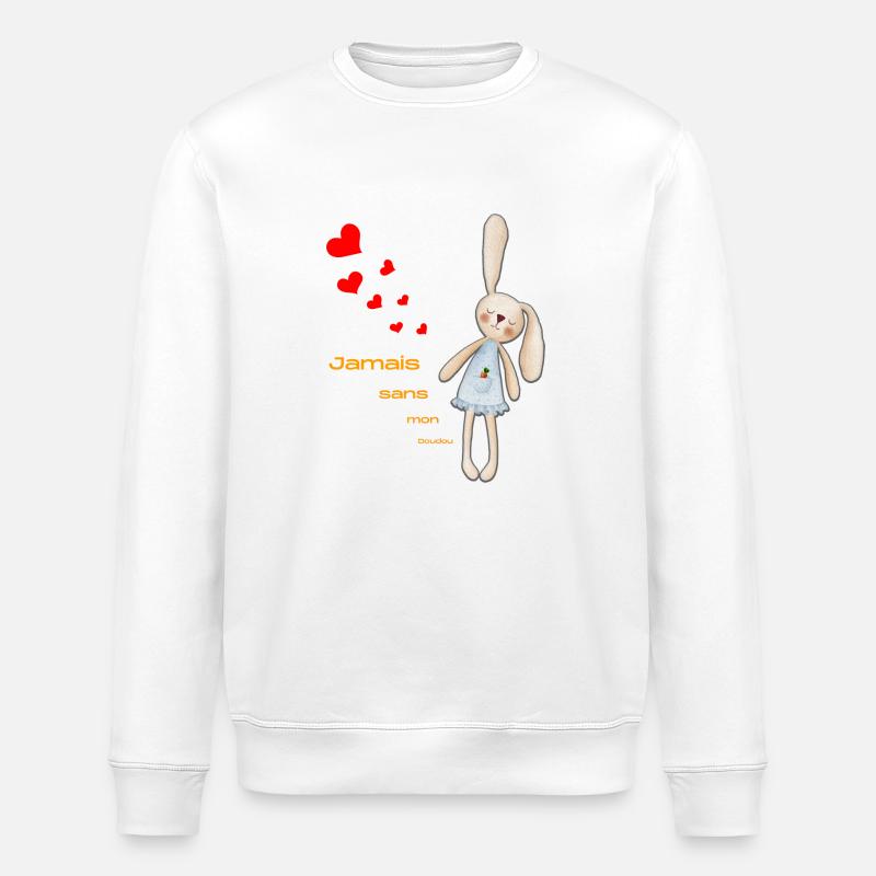 Jamais sans mon doudou - Sweat bio ROLLER Stanley/Stella Unisexe - blanc