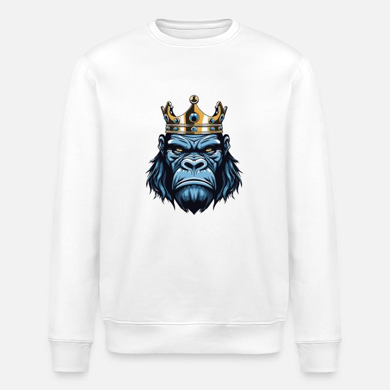 Couronne de gorille - Sweat bio ROLLER Stanley/Stella Unisexe - blanc