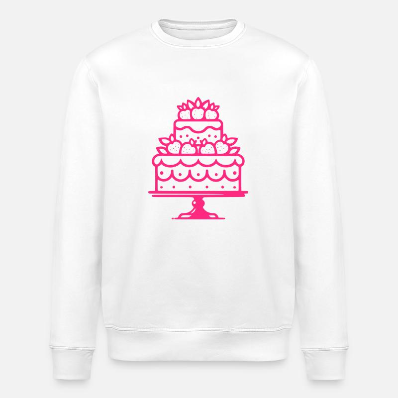 Torte Umriss - Stanley/Stella Unisex Bio-Sweatshirt ROLLER - Weiß