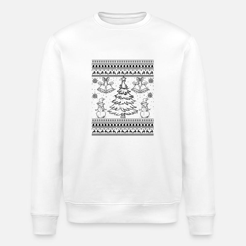 Christmas Tree Pattern - Stanley/Stella ROLLER Unisex Organic Sweatshirt - white