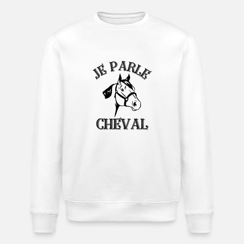 Je parle cheval - Sweat bio ROLLER Stanley/Stella Unisexe - blanc