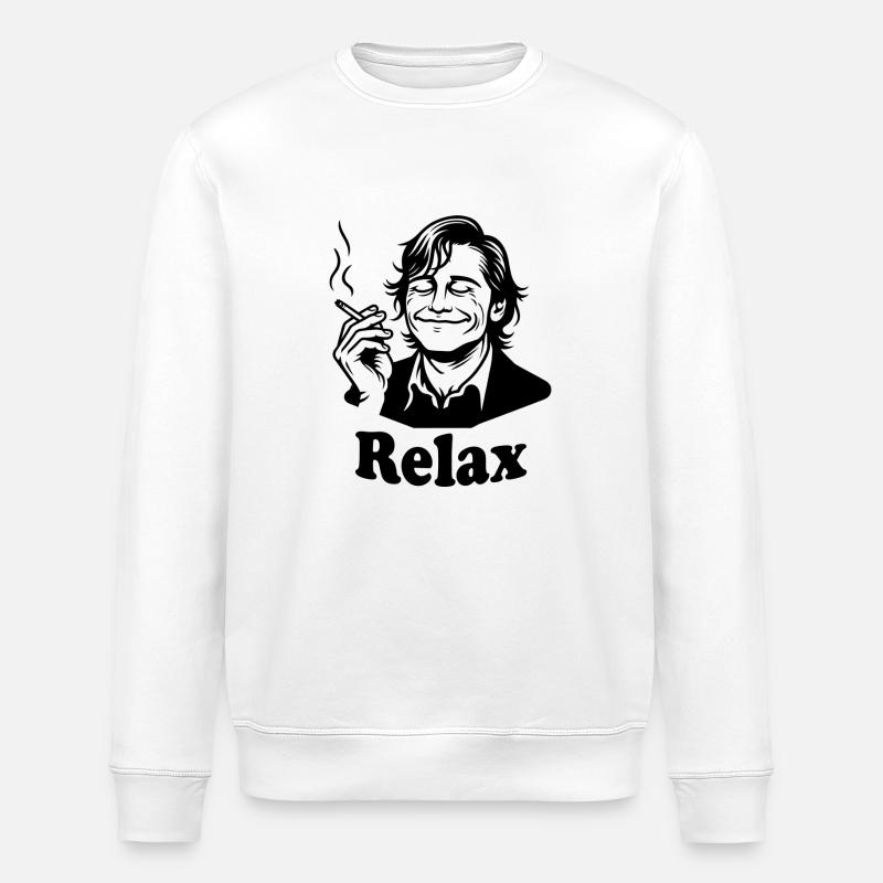 Relax - Conception Smoke and Chill - Sweat bio ROLLER Stanley/Stella Unisexe - blanc