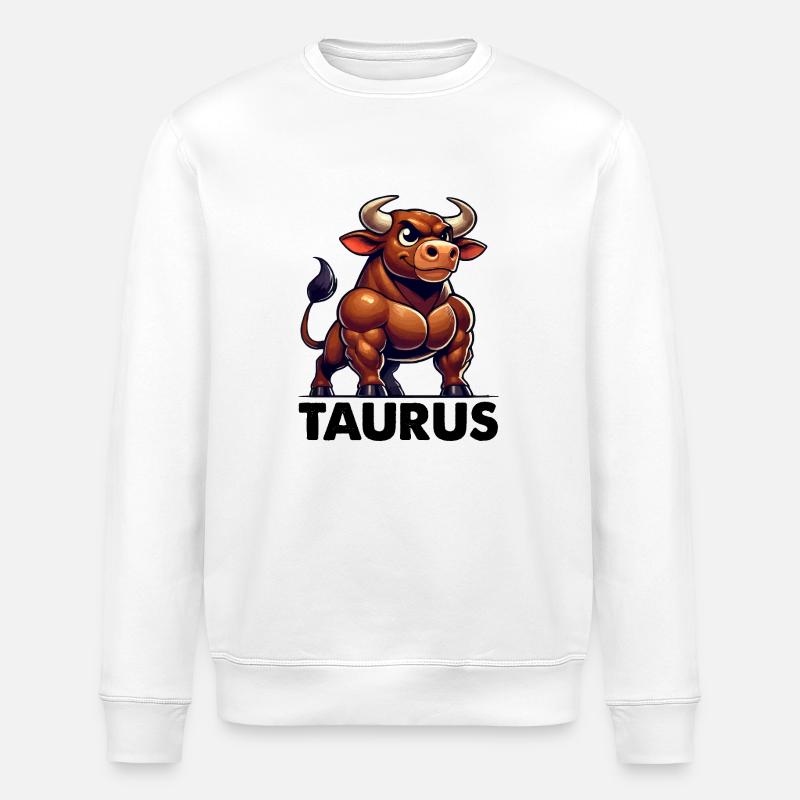 Taurus Comic - Stanley/Stella ROLLER Unisex Organic Sweatshirt - white