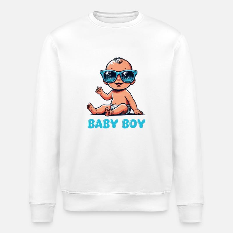 Bande dessinée pour bébé - Sweat bio ROLLER Stanley/Stella Unisexe - blanc