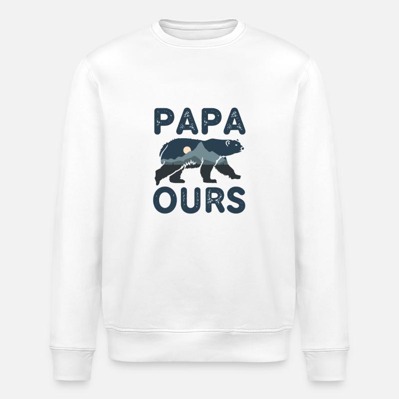 Papa Ours - Sweat bio ROLLER Stanley/Stella Unisexe - blanc