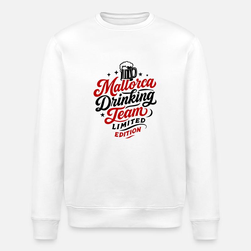 Mallorca Drinking Team Malle - Stanley/Stella ROLLER Unisex Organic Sweatshirt - white