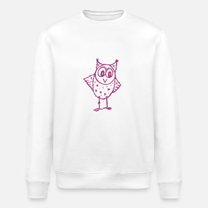 Chouette Trudi magenta - Sweat bio ROLLER Stanley/Stella Unisexe - blanc