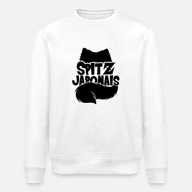 Japanische Spitz Silhouette - Stanley/Stella Unisex Bio-Sweatshirt ROLLER - Weiß