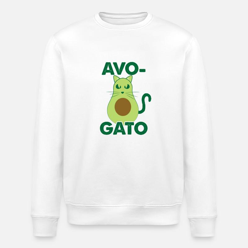 Avogato Vegan Cat - Sweat bio ROLLER Stanley/Stella Unisexe - blanc