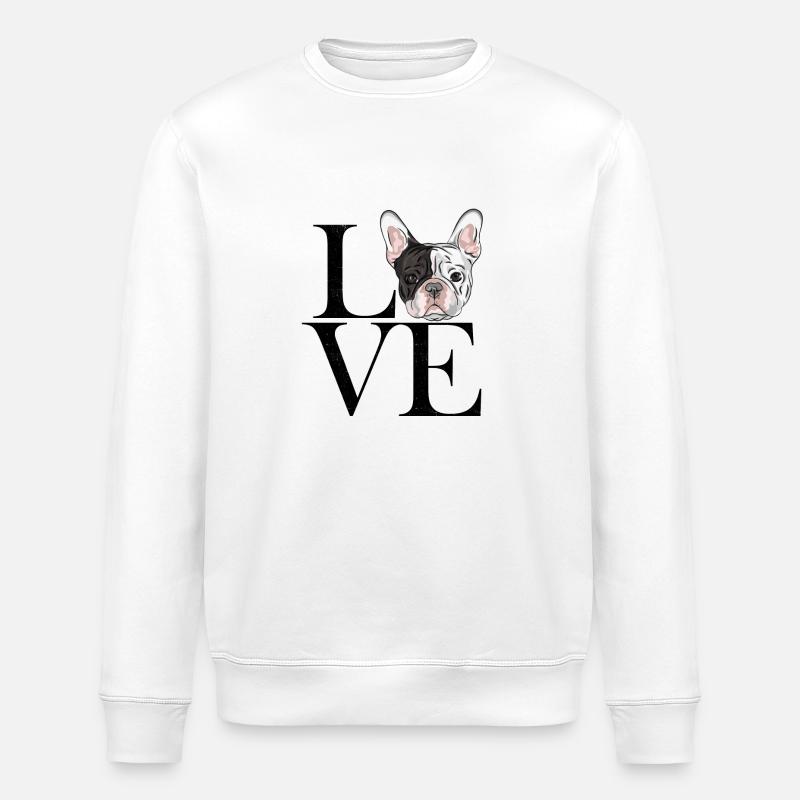 noir bouledogue français - Sweat bio ROLLER Stanley/Stella Unisexe - blanc