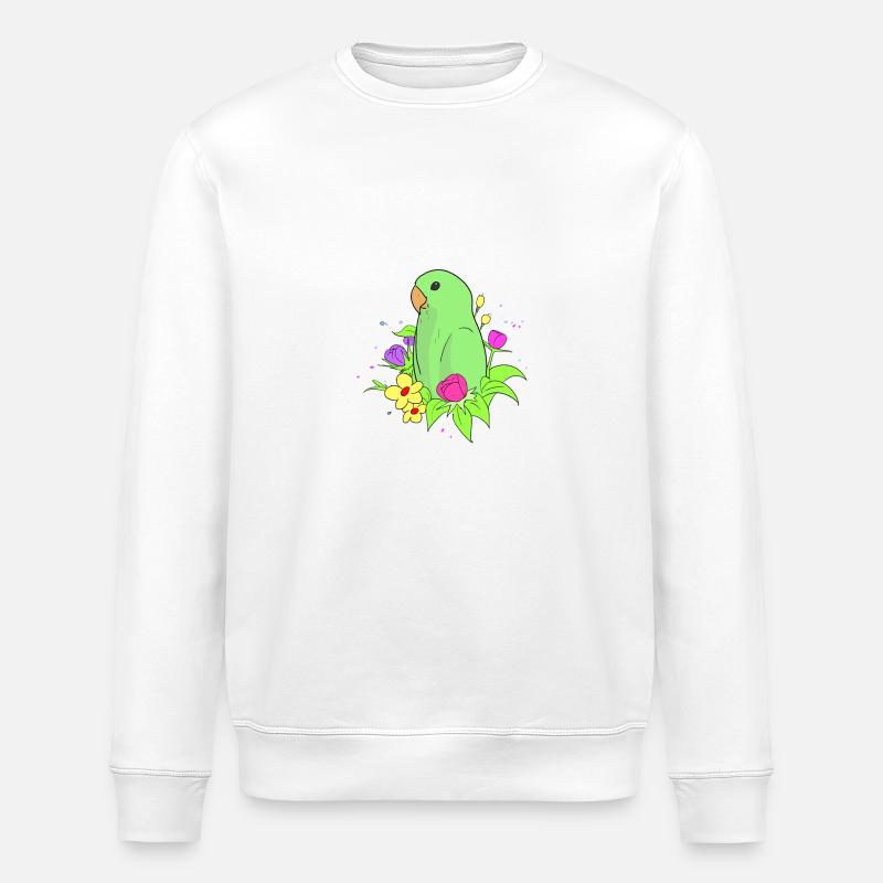 Dwarf Parrot Parakeet Parrots Inseparable - Stanley/Stella ROLLER Unisex Organic Sweatshirt - white