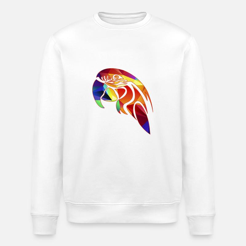 Papagei Geometric - Stanley/Stella Unisex Bio-Sweatshirt ROLLER - Weiß