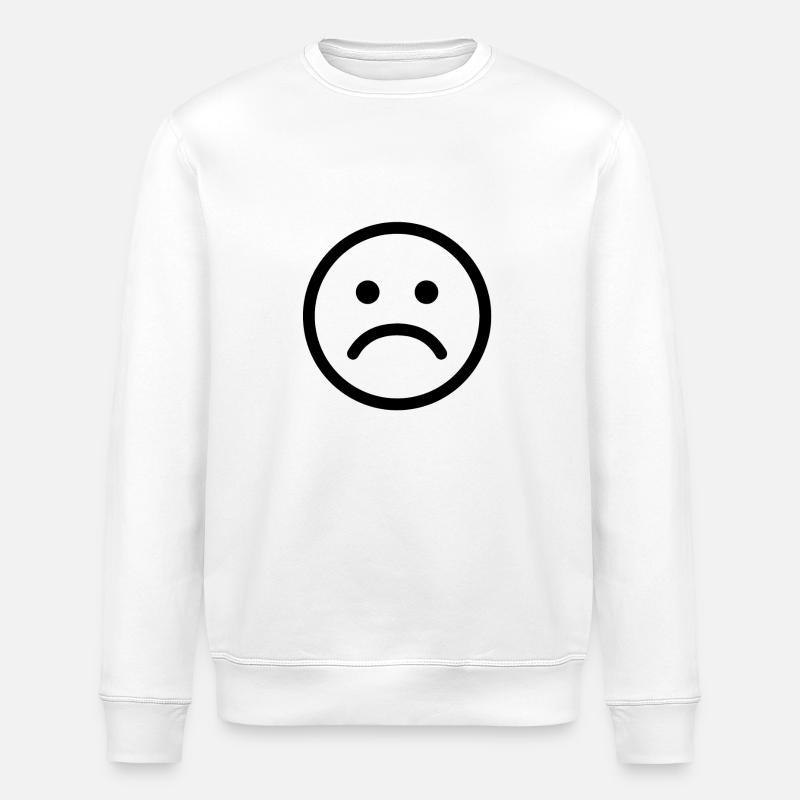 Trauriger Emoji - Stanley/Stella Unisex Bio-Sweatshirt ROLLER - Weiß