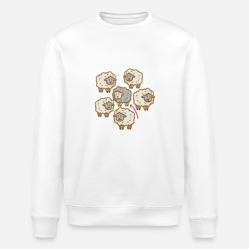 Black sheep - me - different - unusual - Stanley/Stella ROLLER Unisex Organic Sweatshirt - white