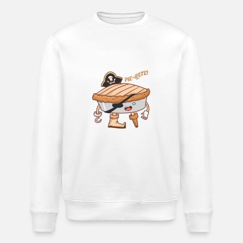 Pie-rate! Pirate cake - biscuit - Stanley/Stella ROLLER Unisex Organic Sweatshirt - white