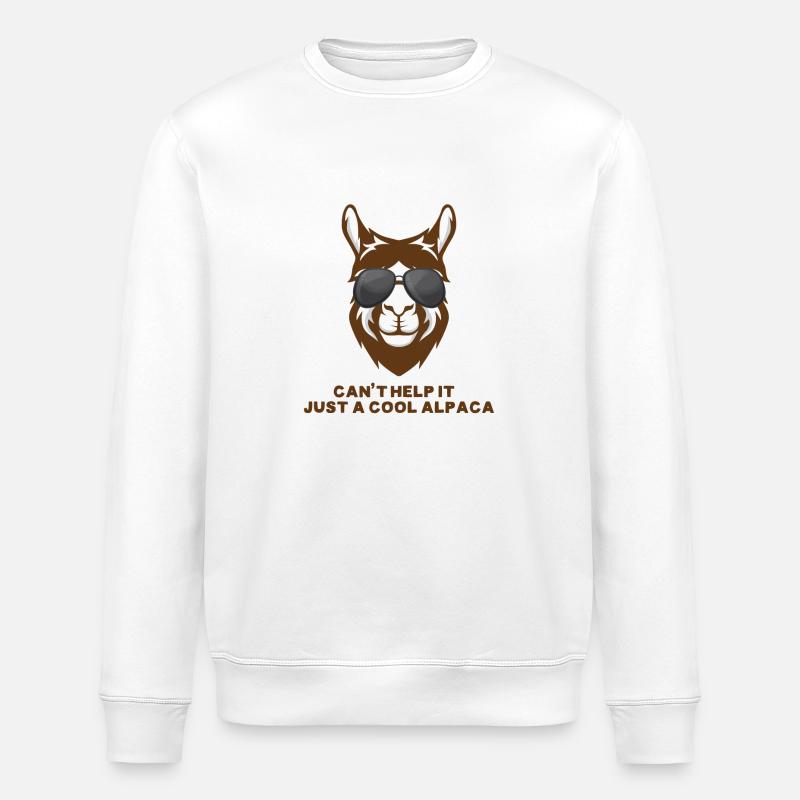 just a cool alpaca gift - Stanley/Stella ROLLER Unisex Organic Sweatshirt - white