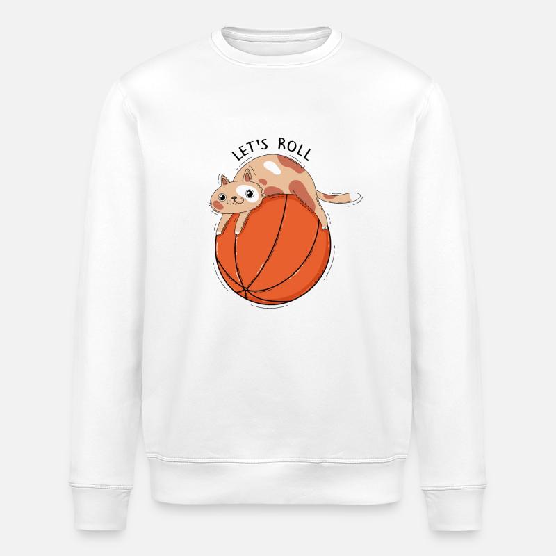 Chat et basket-ball - Sweat bio ROLLER Stanley/Stella Unisexe - blanc