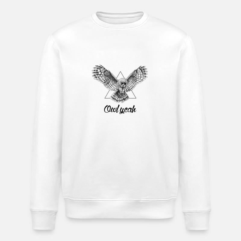 Owl Yeah - Stanley/Stella ROLLER Unisex Organic Sweatshirt - white