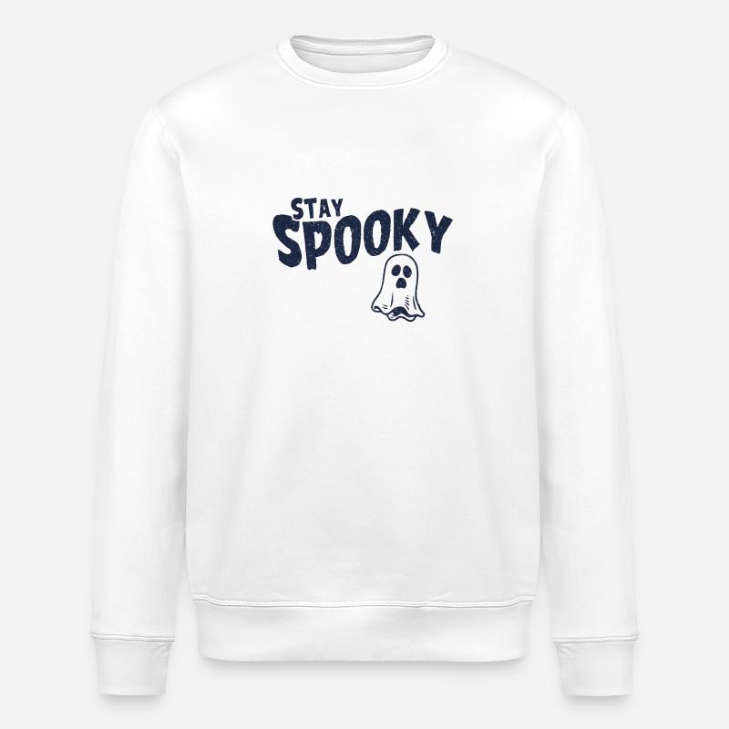 Restez effrayant Halloween Ghost - Sweat bio ROLLER Stanley/Stella Unisexe - blanc