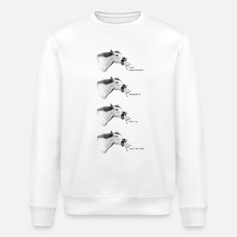 Dernier Noël quatre chevaux - Sweat bio ROLLER Stanley/Stella Unisexe - blanc