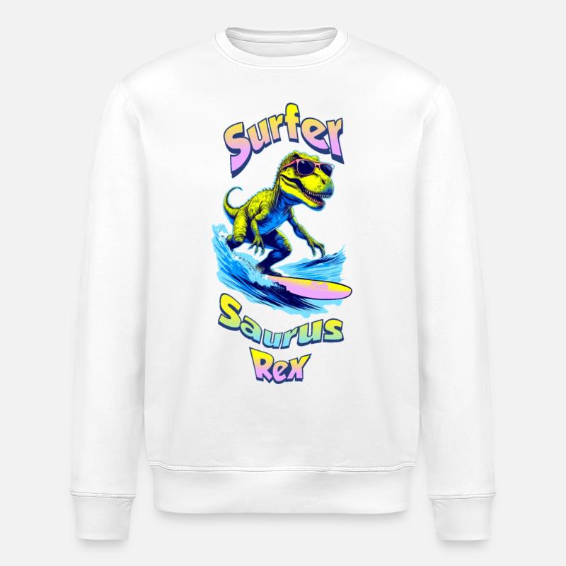 T-Rex en vacances 🏄 - Sweat bio ROLLER Stanley/Stella Unisexe - blanc