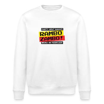 RAMBO ZAMBO! Party heute Nacht? (Bundestagswahl) - Stanley/Stella Unisex Bio-Sweatshirt ROLLER - Weiß - Vorne - Nik (191cm)